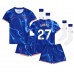 Maillot de foot Chelsea Malo Gusto #27 Domicile vêtements enfant 2024-25 Manches Courtes (+ pantalon court)